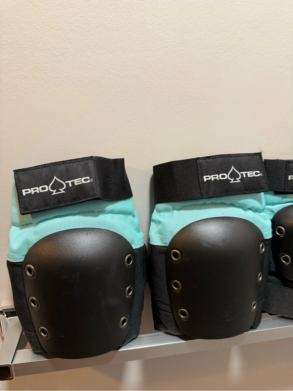 Protec Teal + Black Protective Knee, Elbow, Wrist Pads Set